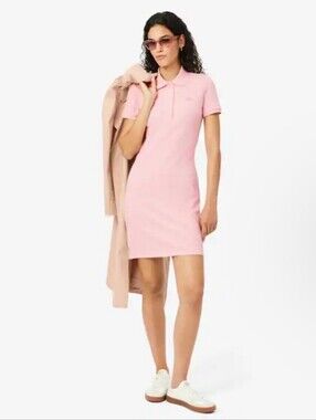 NWT Lacoste Polo Dress Short Pink Shift Size 34 Pique Size 2